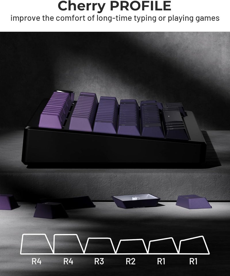 SDYZ x XVX Shine Through PBT Keycaps, Custom Keycaps 60 75 100 Percent Cherry Profile, Doubleshot Key caps Set for 61/64/68/84/87/100/104/108 Gaming Mechanical Keyboard, Gradient Purple - Image 5